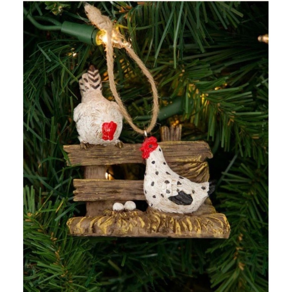 Cracker Barrel Chickens with Fence Christmas Ornament NEW 2026 Country Farmhouse